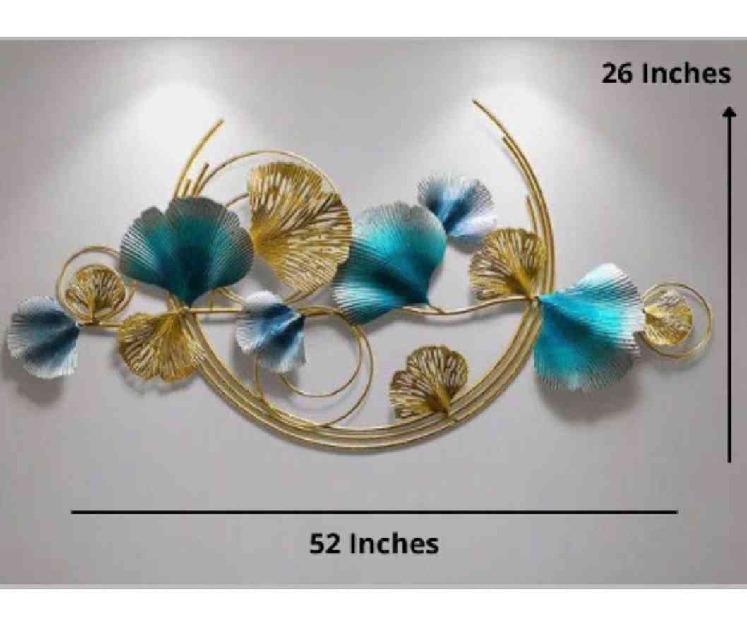 Metalkart special Half moon leaf wall art (48 x 24 Inches)
