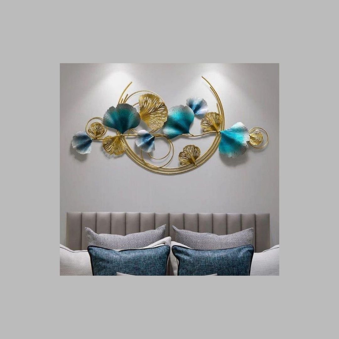 Metalkart special Half moon leaf wall art (52 x 26 Inches)