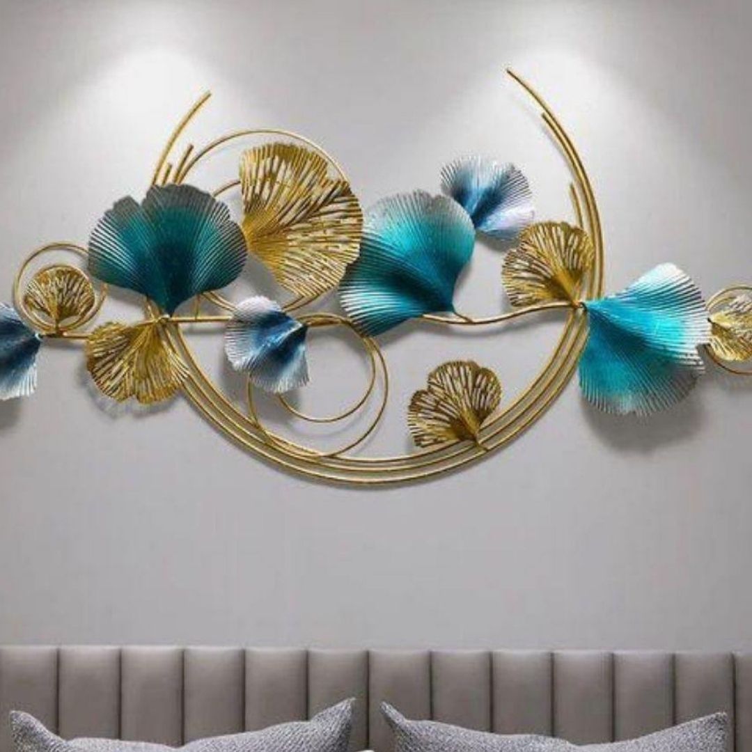 Metalkart special Half moon leaf wall art (52 x 26 Inches)