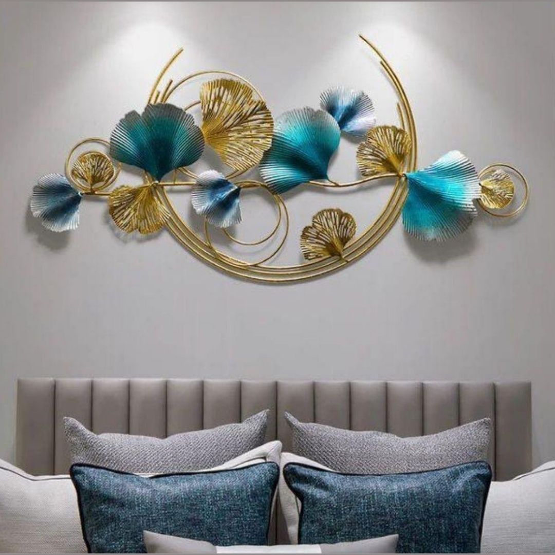 Metalkart special Half moon leaf wall art (52 x 26 Inches)