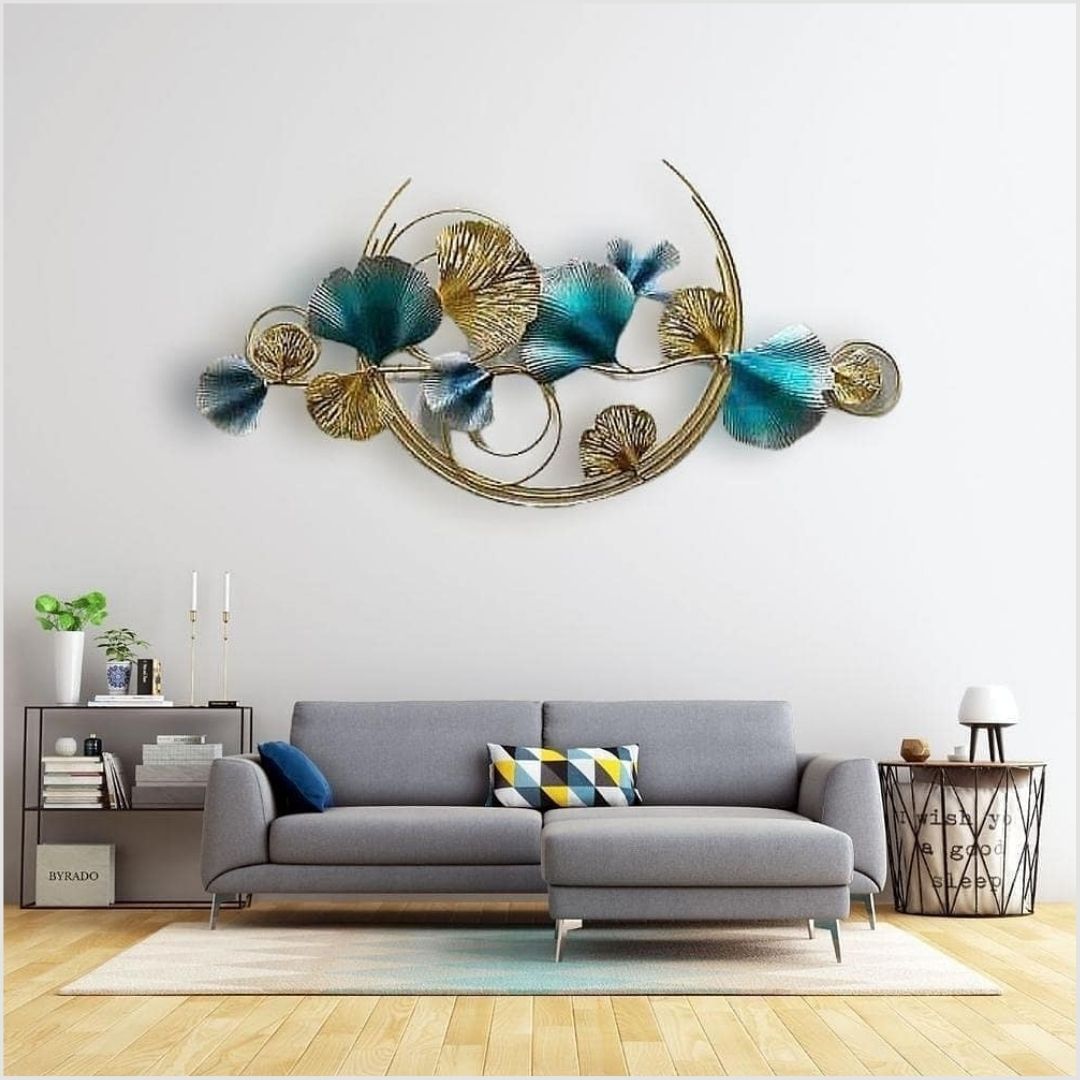 Metalkart special Half moon leaf wall art (52 x 26 Inches)