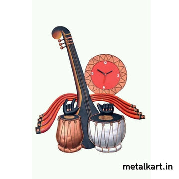 Metalkart special Indian Musical wall clock (24 x 18 Inches)
