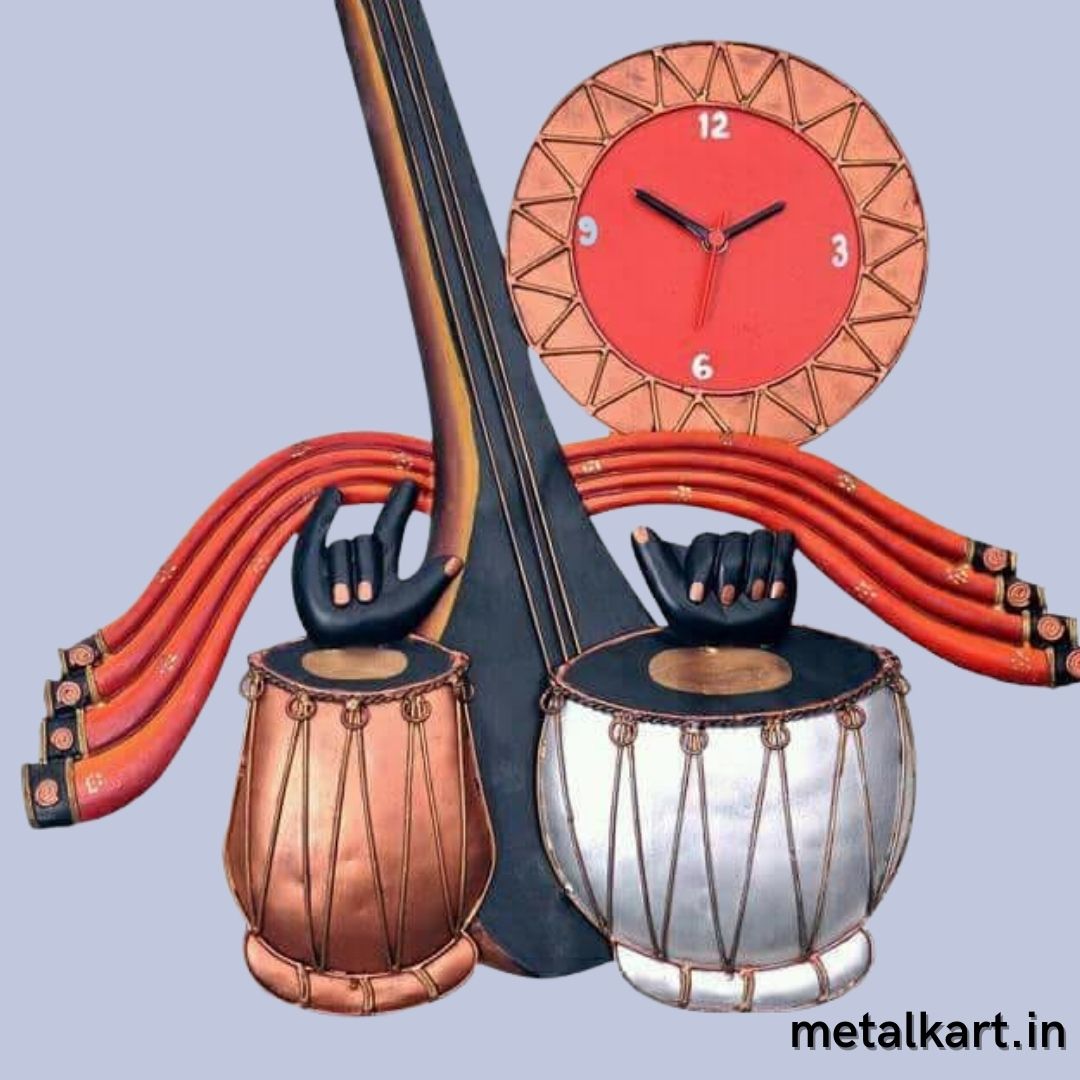 Metalkart special Indian Musical wall clock (24 x 18 Inches)