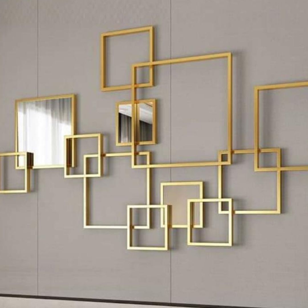Metalkart Special Multiple Golden Frames wall art (48 x 24 Inches)