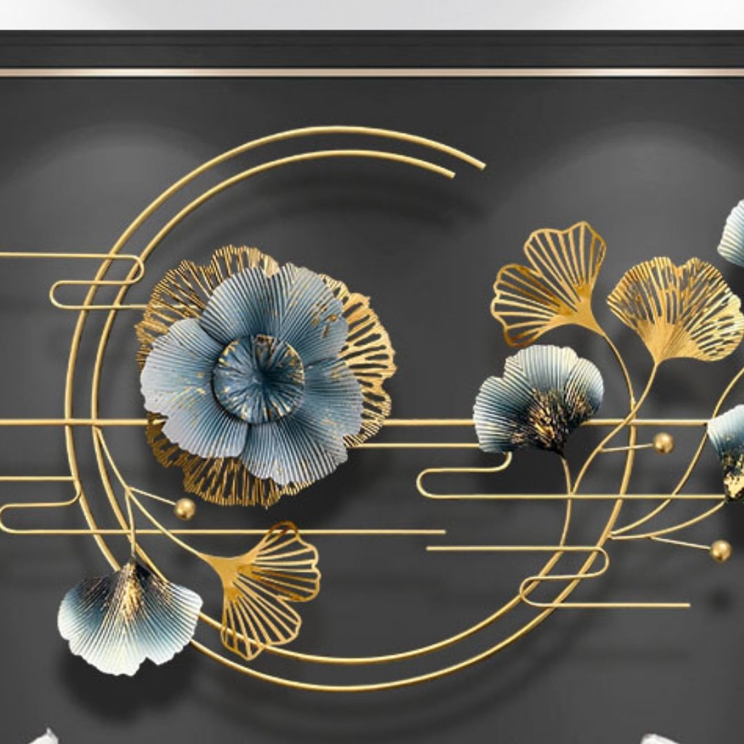 Metalkart Special Musical Flower With Leaves Wall Art (48 x 24 Inches)
