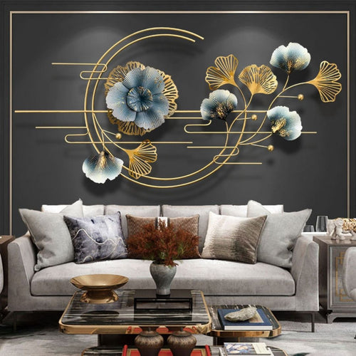 Metalkart Special Musical Flower With Leaves Wall Art (48 x 24 Inches)