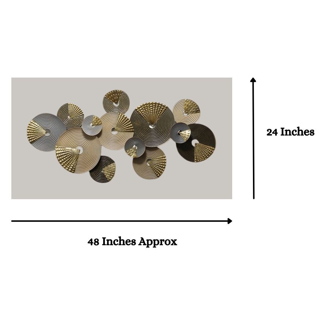 Metalkart Special Pyramid with 13 Circles Wall Art (48 x 24 Inches)