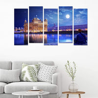 Thumbnail for Metalkart Special Tranquility by Amrit Sarovar Wall Painting (Set of 5)