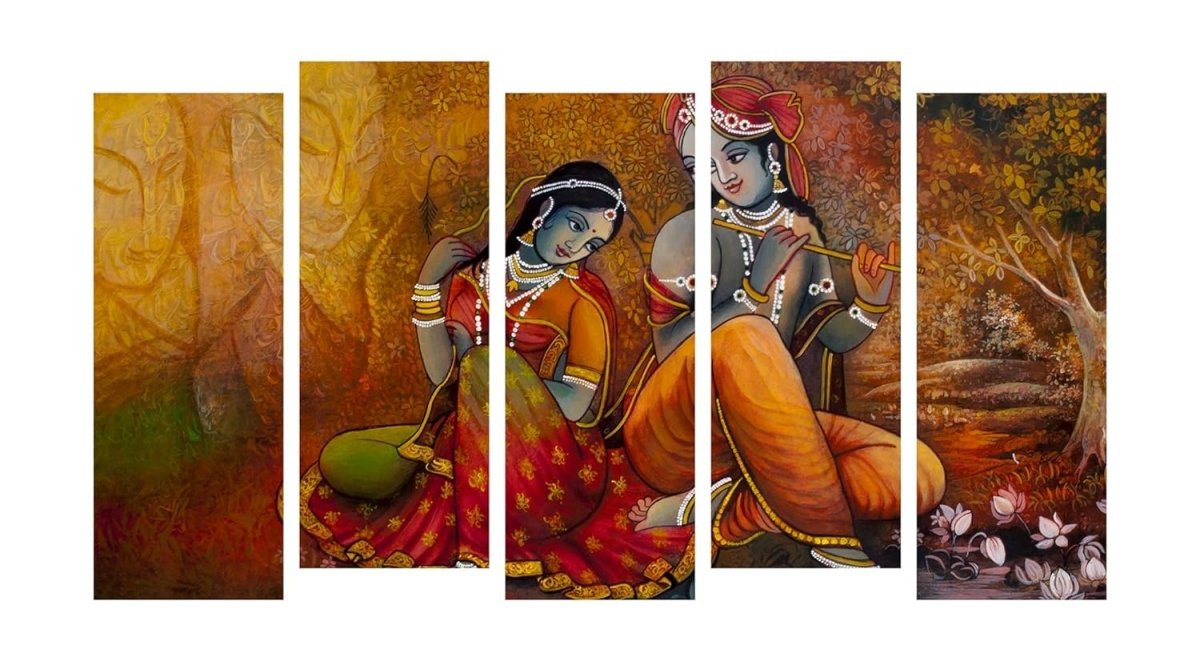 Metalkart Special Unveiling the Raas: A Five-Part Depiction Painting (Set of 5)