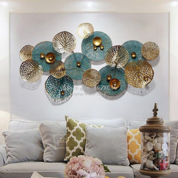 Metallic 15 circles net wall design (50 x 27 Inches)