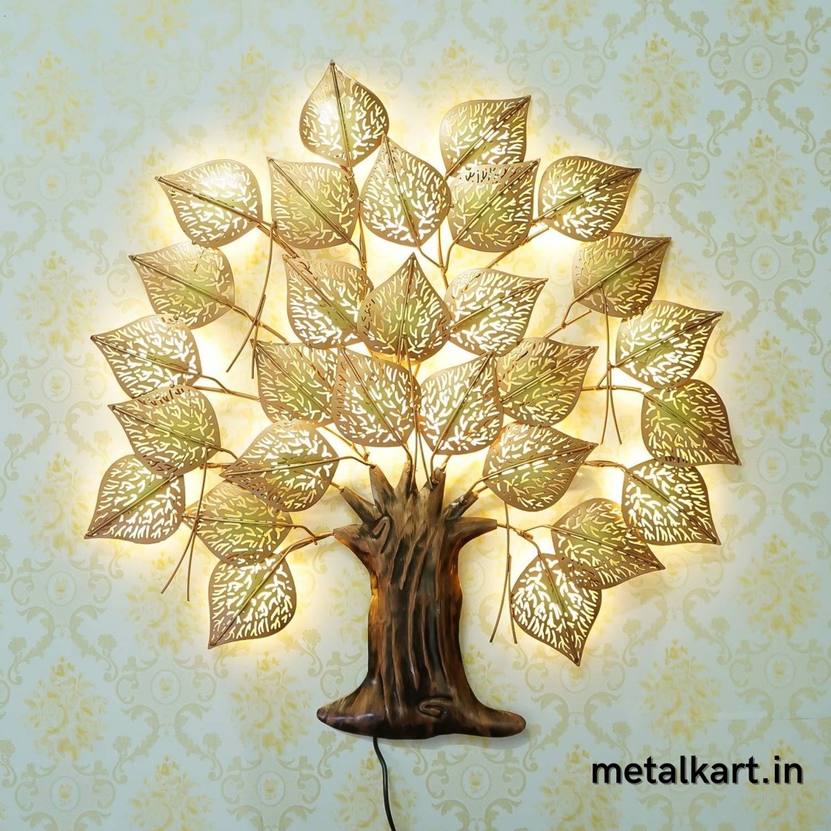 Metallic Backlit Banyan Fig Tree (30 x 30 Inches)