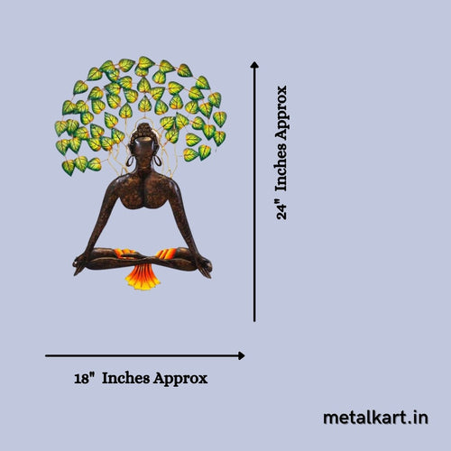 Metallic Buddha Bodhi tree wall art (24 x 18 Inches)