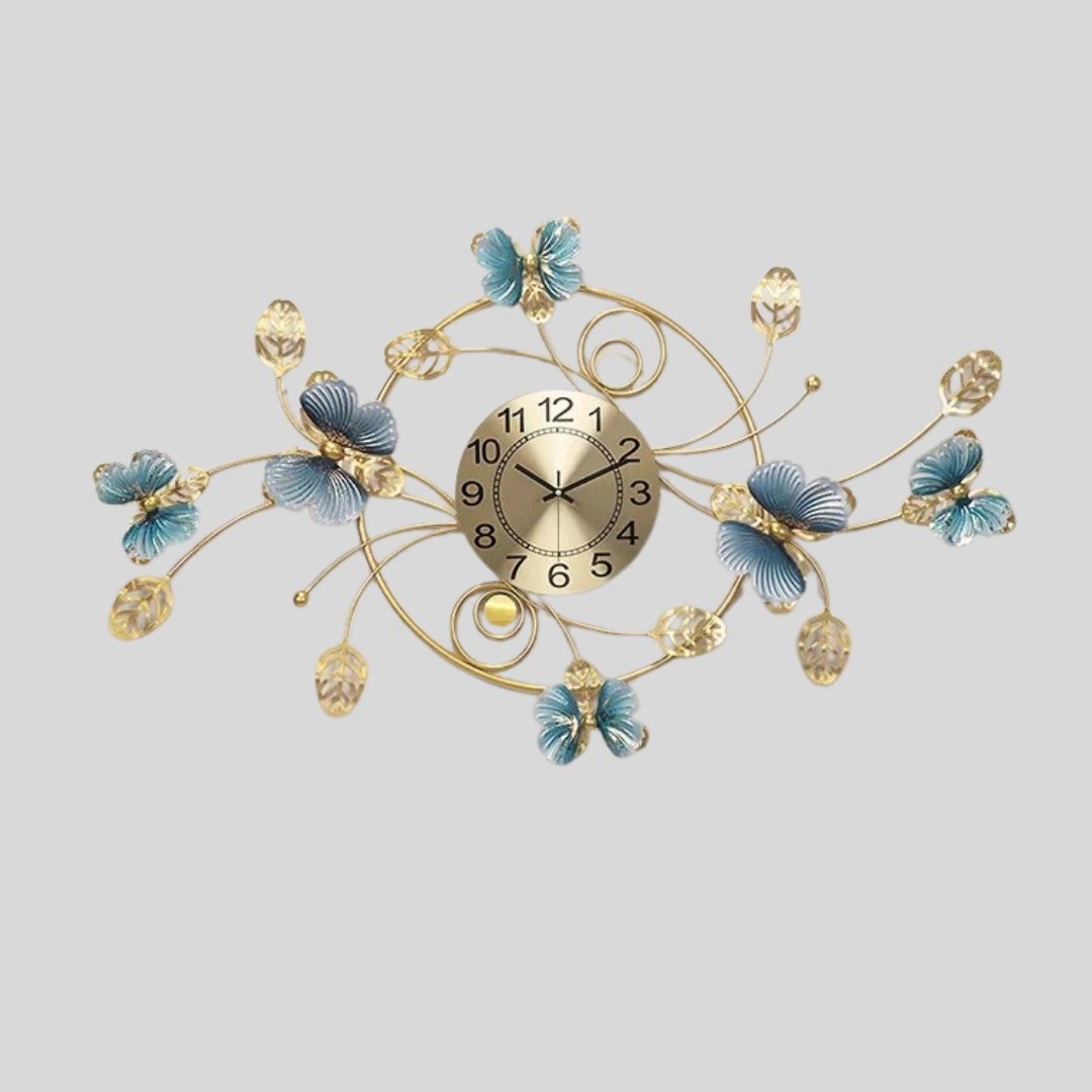 Metallic Butterfly ring designer Clock (48 x 30 Inches)