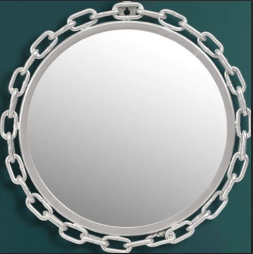 Metallic Chained Circular mirror (18 x 18 Inches)