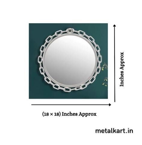 Metallic Chained Circular mirror (18 x 18 Inches)