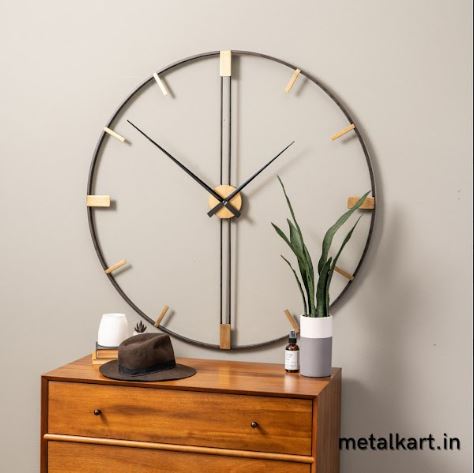 Metallic Circular Bar Timepiece (20 x 20 Inches)