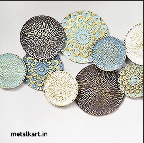 Metallic Circular Rangoli Metallic Wall Decor (48 x 22 Inches )