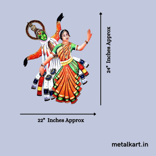 Metallic Classical dance of Kerala Wall Art (24 x 22 Inches)
