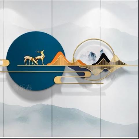 Metallic Enchanted Forest, Spritely Hart Wall Art (60 x 26 Inches)