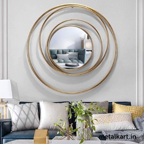 Metallic Euler circular Mirror (30 x 30 Inches)