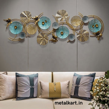 Metallic Flora and fauna Wall Art (52 x18 Inches)