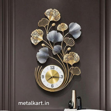Metallic Floral Salute Wall Watch (17 x 30 Inches)