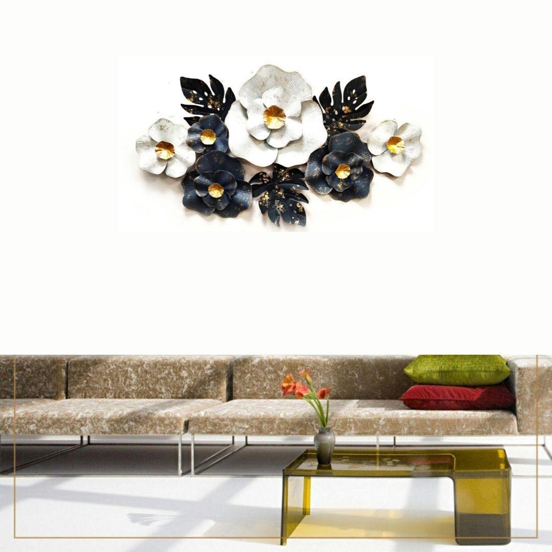 Metallic flower wall art (48 x 25 Inches)