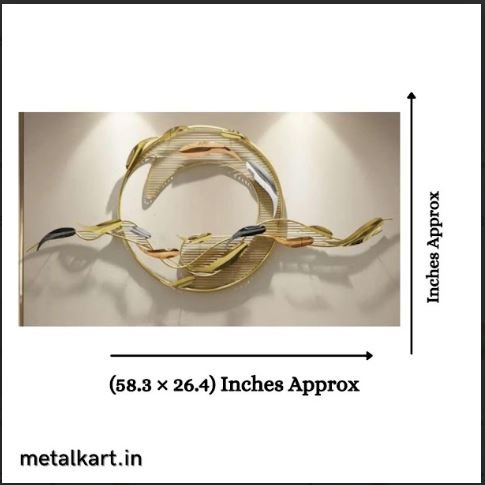 Metallic Golden Shoal Wall Art (58.3 x 26.4 Inches)