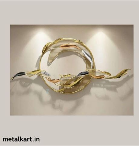 Metallic Golden Shoal Wall Art (58.3 x 26.4 Inches)