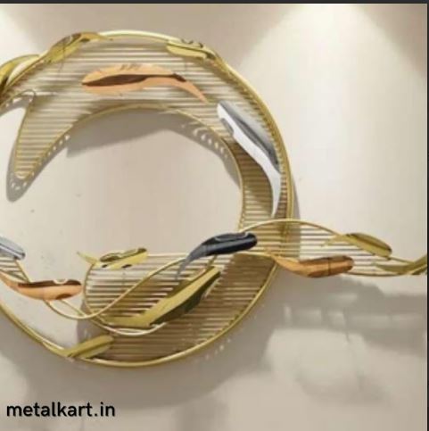 Metallic Golden Shoal Wall Art (58.3 x 26.4 Inches)