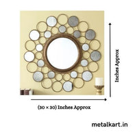 Thumbnail for Metallic Golden Solar Radiance Wall Mirror (30 x 30 Inches)