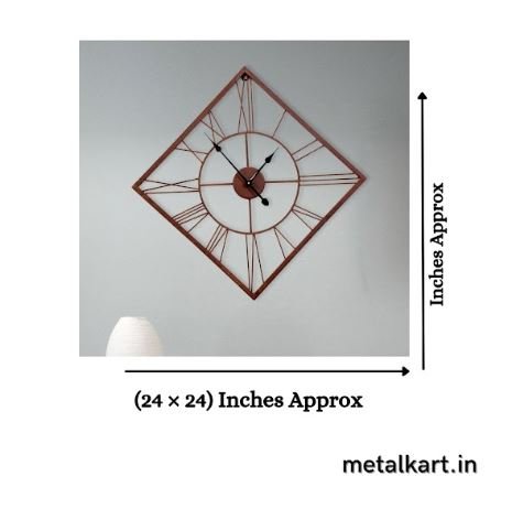 Metallic Kite with Roman Time Wall Clock (24 x 24 Inches)