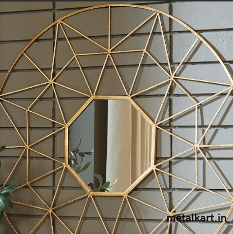 Metallic Octa Mirror Fixed in Geometrified circle (30 x 30 Inches)