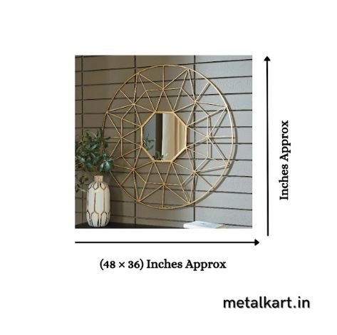 Metallic Octa Mirror Fixed in Geometrified circle (30 x 30 Inches)