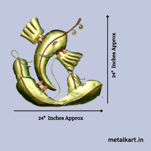 Metallic Parn Ganesh (24 x 24 Inches)