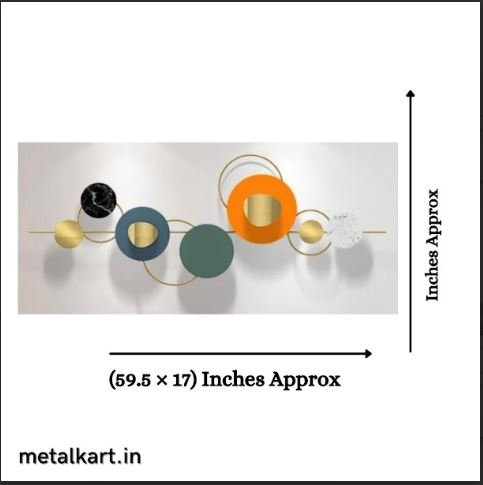 Metallic Radiant Rings Wall Art (59.5 x 17 Inches)