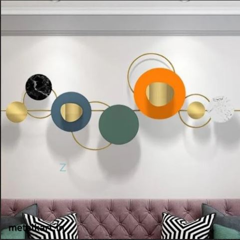 Metallic Radiant Rings Wall Art (59.5 x 17 Inches)