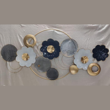 Metallic Sea Circle plates wall art (48 x 23 Inches)