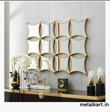Metallic Set of Dozen Boomrang Shaped Mirrors (48 x 36 Inches)