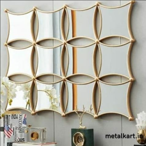 Metallic Set of Dozen Boomrang Shaped Mirrors (48 x 36 Inches)