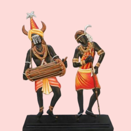 Metallic Wall Art Tribal dancers (10 * 10 Inches)