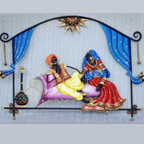 Metallic Wall Art Village Life - Baithak (26 * 18 Inches)