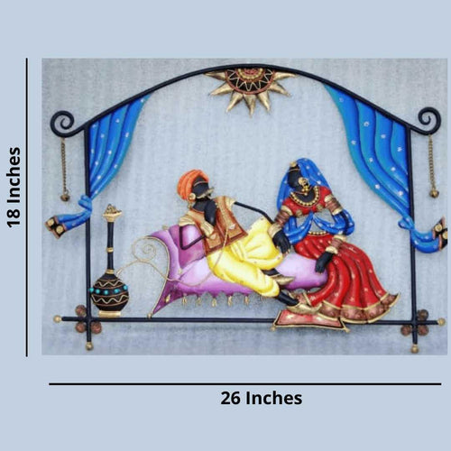 Metallic Wall Art Village Life - Baithak (26 * 18 Inches)