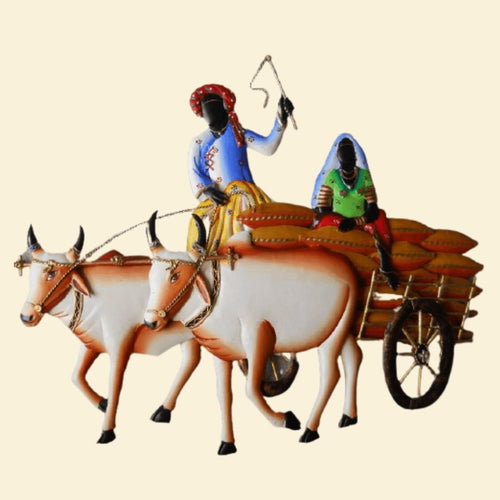 Metallic Wall Art Village Life - Way To Market (24 * 20 Inches)