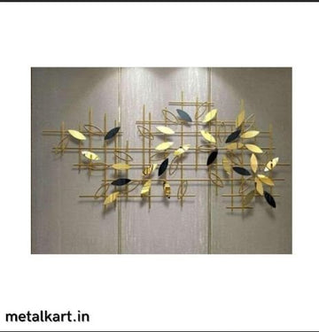 Metallic Whispering Leaves Wall Art (48 x 24.5 Inches)