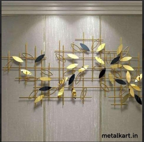 Metallic Whispering Leaves Wall Art (48 x 24.5 Inches)