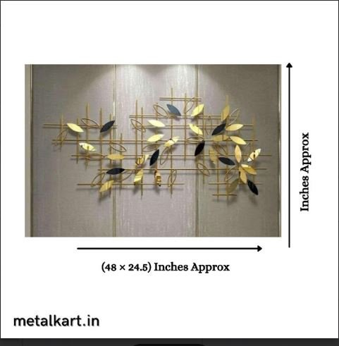 Metallic Whispering Leaves Wall Art (48 x 24.5 Inches)