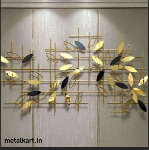 Metallic Whispering Leaves Wall Art (48 x 24.5 Inches)