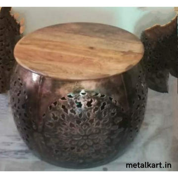 Metallic Wooden Top Multipurpose Table For living room (22*22*18 Inches approx)