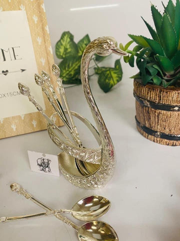 Metallic Zinc Duck Spoon Holder (6 Inches height)